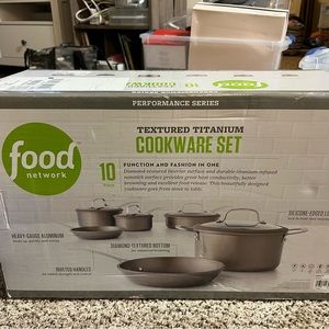 Food Network 10 Piece Textured Titanium Cookware Set